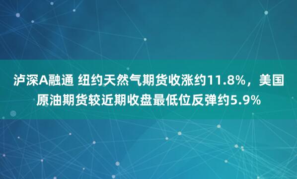 泸深A融通 纽约天然气期货收涨约11.8%，美国原油期货较近期收盘最低位反弹约5.9%